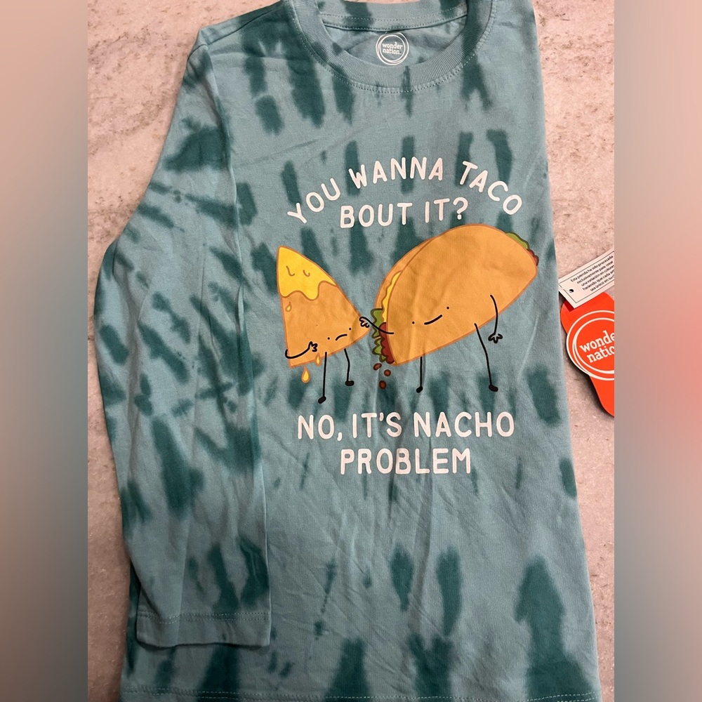 Wonder Nation Blue Tee with Taco Graphic